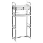 Freestanding Over-the-Toilet Storage Shelf, Bathroom Gap Organizer Rack, Space-Saving Bathroom Storage for Beside Vanity & Toilet